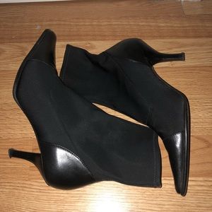 Leather and Fabric Ankle Boots